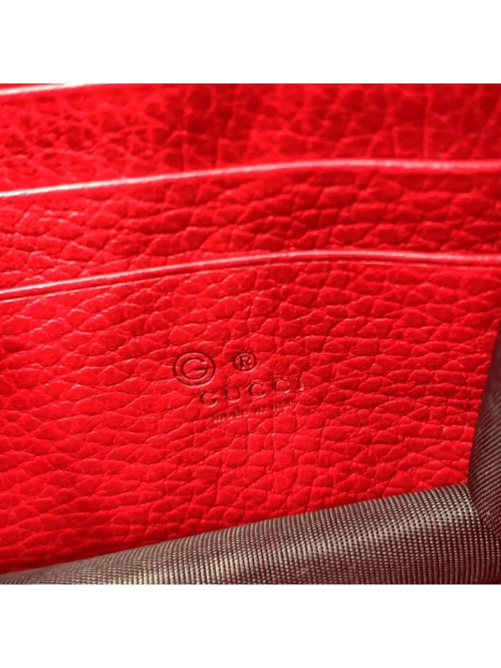 Gucci Interlocking G Logo Leather Red Chain Shoulder Bag Gold